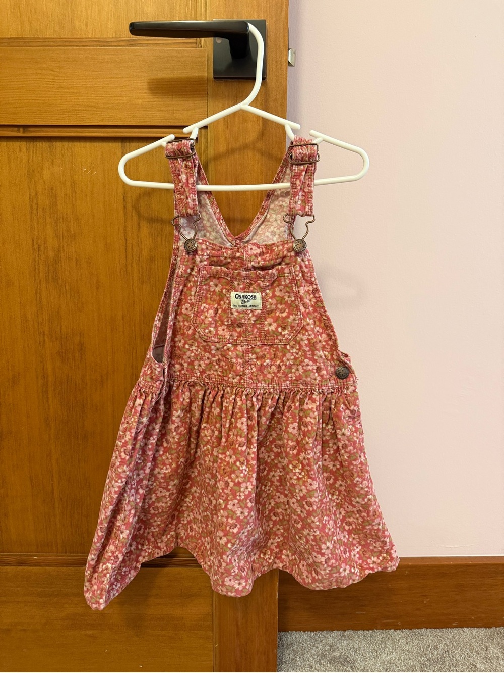 OshKosh Pink Floral Toddler Pinafore with Pocket